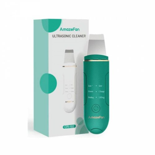Spatulă pentru curățarea feței cu ultrasunete și ionică pentru curățarea porilor AmazeFan (verde)