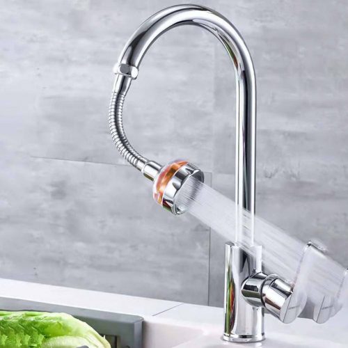 Blux Water -Ssaving Capul de robinet este o chiuvetă, o culoare lungă de bronz