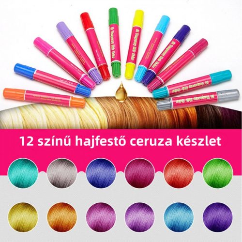 Set de creioane BDream Hair Dye cu 12 culori, clătibil cu apă