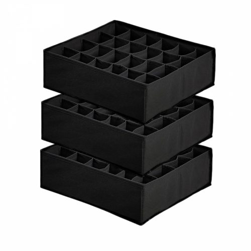 Cutie organizatoare pentru lenjerie intimă Yogewd 3 buc (negru)