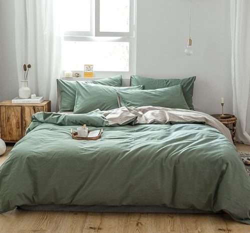 Husă de pat pentru copii GETIYA 155x220 cm (verde închis)